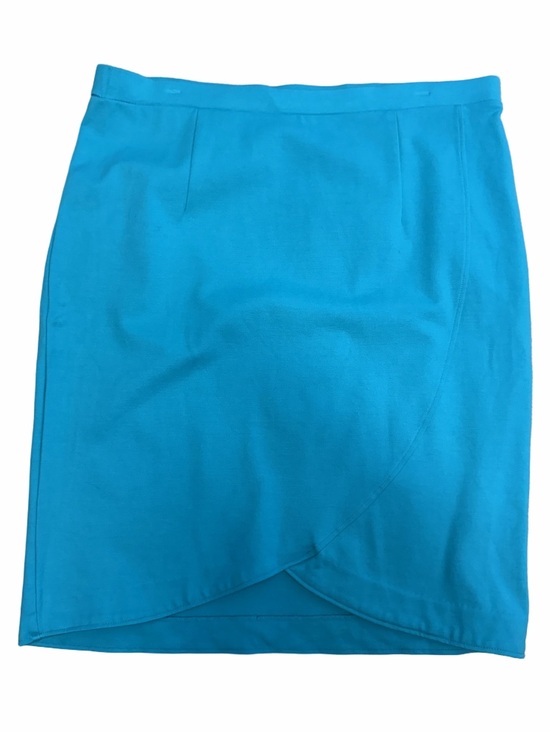 Maurices Dresses & Skirts - Maurices XL Turquoise Blue Tulip Wrap Pencil Skirt Pull On Stretch Career Office